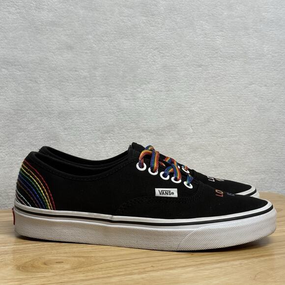 Vans Pride Love Is Love Unisex Black Canvas Low Top Sneakers Mens 6.5 Womens 8 - Picture 2 of 10